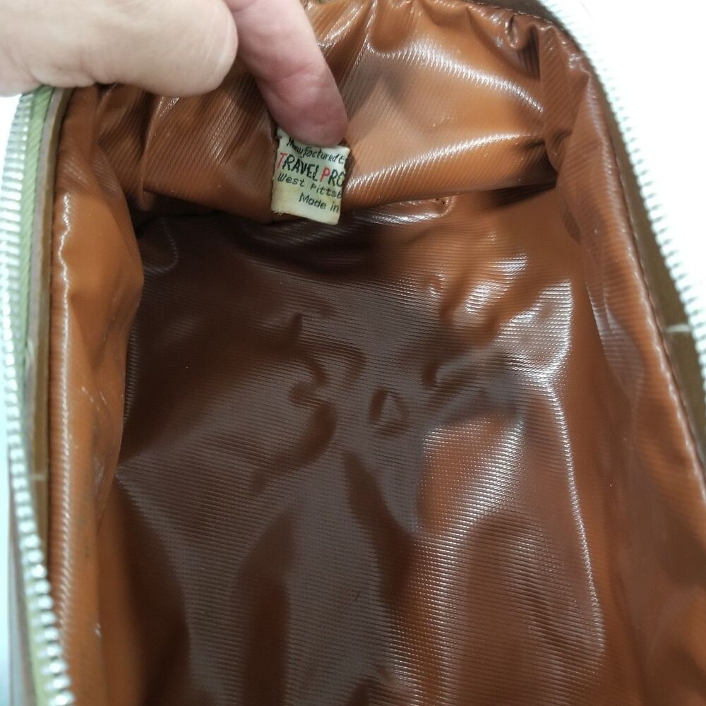 Vintage travel products brown cosmetic dopp travel bag - Picture 7 of 12
